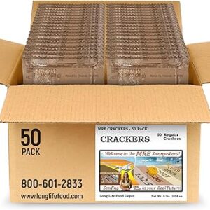 MRE Crackers (50-Pack) – Assorted – Long Shelf Life – 2023+ Production Dates by Long Life Food Depot – Meals Ready to Eat