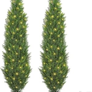 5FT Artificial Topiary Trees 2-Pack with Lights