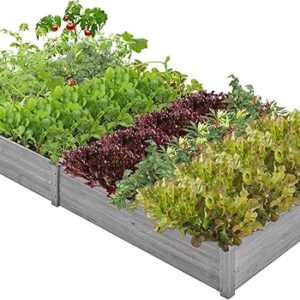 Yaheetech 8×4ft Wooden Horticulture Raised Garden Bed Divisible Elevated Planting Planter Box for Flowers/Vegetables/Herbs in Backyard/Pati…