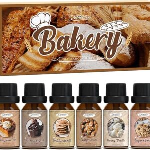 SALUBRITO Bakery Fragrance Oils Set, Premium Essential Oils Set for Candle, Soap Making, Diffuser – Pumpkin Pie, Chocolate Cupcake, Snicker…