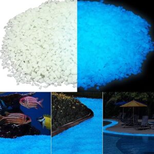 Wesiti Glow in The Dark Gravel, Fluorescent Glow in The Dark Rocks Decorations Fish Tank Rocks Decorative Aquarium Gravel Stones for Garden…