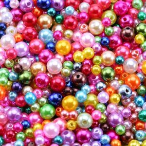 ToBeIT 2270pcs Satin Luste Beads Plastic Pearl Bead Pearls Colored Beads with Holes for Assortment Beading DIY Craft Necklaces Bracelets Je…