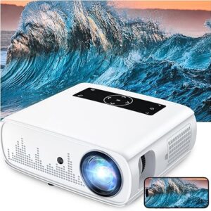 GROVIEW Projector, Projector with WiFi and Bluetooth, 15000lux FHD Outdoor Projector, Portable Movie Projector for 300” Home Theater, 4K S…