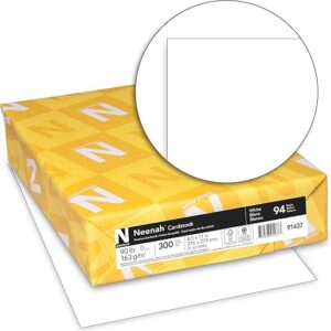 Neenah Index Cardstock, 8.5″ x 11″, 90 lb/163 gsm, White, Lightweight, 94 Brightness, 300 Sheets (91437)