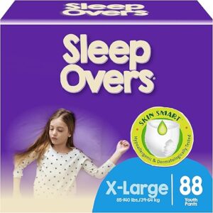 SleepOvers by Cuties, Bedwetting Underwear for Girls and Boys, X-Large 85-140 lbs, 88 Count
