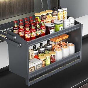 Smart Pull Down Cabinet Organizer- Electric Spice Rack Lifting System, Touch Switch Pull Down Shelf for Upper Cabinets,in Cabinet Kitchen a…