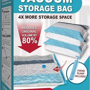 Vacuum Storage Bags – 10 Jumbo Space Saver Bags With Pump for Clothes, Comforters, Blankets, Bedding