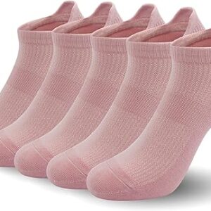 SERISIMPLE Women Ultra Thin Socks Viscose Bamboo Low Cut No Show Ventilating Ankle Anti Odor Arch Support Mesh Socks 5 Pairs