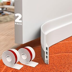 Holikme 2 Pack Door Draft Stopper Sheets, Rolls & Strips Under Door Draft Blocker Insulator Doors Sweep Weather Stripping Noise Stopper Str…