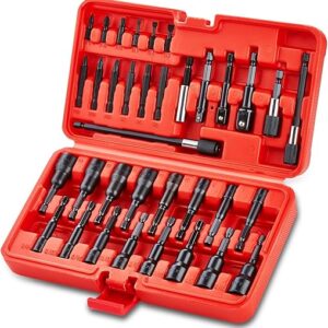 35Pcs Magnetic Nut Driver Set, Nut Driver Set for Impact Drill, 1/4″ Quick-Change Hex Shank | SAE & Metric | Cr-V Steel, Magnetic Screwdriv…