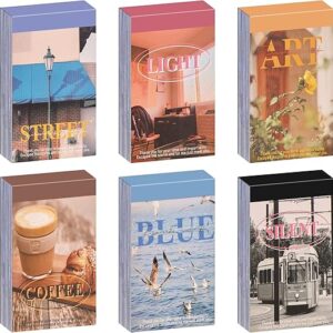 6 Sets 300 Pcs Washi Stickers Book for Journaling, Daily Scenery Life Stuff Travel Sricker Vintage Aesthetic Fashion Scrapbook Stickers Set…