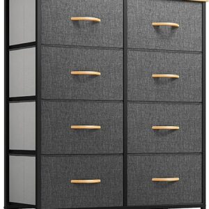 YITAHOME Fabric Dresser with 8 Drawers – Tall Storage Dresser, Chest of Drawers for Closet, Living Room, Hallway, Closets – Sturdy Steel Fr…