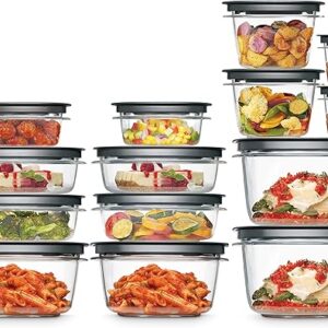 Rubbermaid 28-Piece Clear/Grey Food Storage Containers, Premium Snap Bases, and Various Size Lids, Perfect for Meal Prep, Leftovers, and Di…