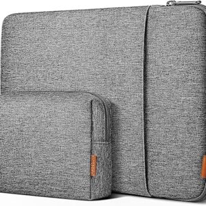 Inateck 360° Protective Laptop Bag with Accessory Bag, Compatible with 16-inch MacBook Pro/Max M4 M3 M2 M1 2019-2024, Gray