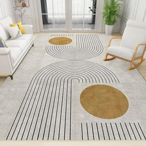 Mid Century Modern Area Rugs, Abstract Geometric Lines Indoor Non-Slip Kids Rug, for Living Room Bedroom Kitchen Dining Room Home Office Fl…