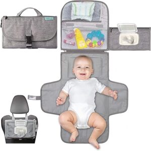 Kopi Baby Portable Diaper Changing Pad – Baby Diaper Changer Travel Bag with Wipes Pocket, Smart Design Portable Changing Mat, Infant Trave…