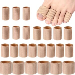 Blulu 24 Pieces Toe Tubes 0.98 Inches Cushion Tube Corn Pads for Toes Sleeves Soft Gel Protectors for Cushions Corns Blisters Calluses 3 Si…