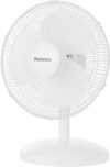 HOLMES 12″ Table Fan, 75° Oscillation, 3 Speeds, 15° Adjustable Head Tilt, Ideal for Home, Bedroom or Office, White