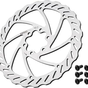 Corki Cycles 160mm Bike Disc Brake Rotor with 6 Bolts for Mountain Road BMX MTB Bike -1 Pcs Square Hole