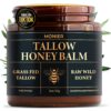 MONIER Tallow and Honey Balm for Face, Beef Tallow for Skin, Moisturizer with 100% Organic Grass-Fed Beef Tallow & Raw Wild Honey – Natural…