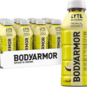 BODYARMOR LYTE Sports Drink Low-Calorie Sports Beverage, Tropical Coconut, Coconut Water Hydration, Natural Flavors With Vitamins, Potassiu…