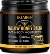 Beef Tallow for Skin, Beef Tallow for Face, Hydrating Tallow Balm with Raw Honey and Beeswax, Grass-Fed Beef Tallow & Raw Wild Honey Blend,…
