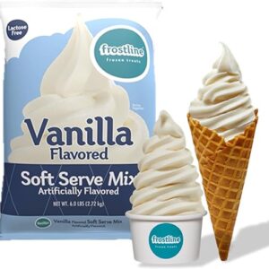 Frostline Vanilla Soft Serve Ice Cream Mix, Lactose & Gluten Free – Just Add Water, Dairy, or Dairy Free Alternative, Use with Blender, Cou…