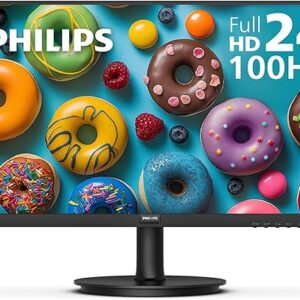PHILIPS 24 inch Frameless Full HD (1920 x 1080) 100Hz Monitor, VESA, HDMI x1, VGA Port x1, Eye Care, 4 Year Advance Replacement Warranty, 2…