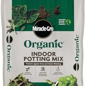 Miracle-Gro Organic Indoor Potting Mix, Protects Against Over and Under Watering, for Indoor Container Plants, Houseplants and Starter Plan…