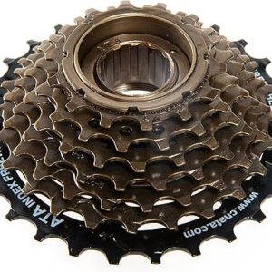 ATA Speed Bike Freewheel, 6/7/8 Speed 14-28T/13-28T Bike Freewheel Screw On Multiple Freewheel Threaded Type Freehub,Black/Brown