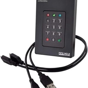 Apricorn 20TB Aegis Fortress L3 – FIPS Validated, SSD USB 3.0 Hardware Encrypted Portable Drive (AFL3-S20TB)