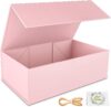 Pink Gift Box, 12x6x4” Gift box for Presents with Lids Magnetic Closure Rectangle Collapsible for Bridesmaid Proposal Box, Wedding, Christ…