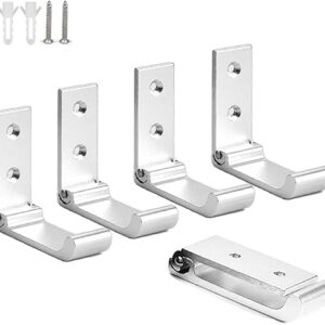 5-Pack Folding Aluminum Alloy Wall Mounted Coat Clothes Hook Single Foldable Wall Hanger for Bathroom Kitchen Bedroom