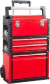 BIG RED TRJF-C305ABD Torin Garage Workshop Organizer: Portable Steel and Plastic Stackable Rolling Upright Trolley Tool Box with 3 Drawers,…