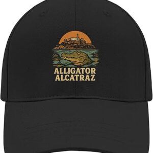 Alligator Alcatraz Hat for Womens Baseball Cap Fashion Washed Ball Caps Adjustable