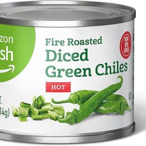 Amazon Fresh, Diced Green Chili Peppers Hot, 4 Oz
