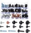 160Pcs 14 Sizes Metal Car Screw Body Bumper Hood Retainer Clips with Phillips Round Head Self Tapping Screw Assortment Kit, Body Bolts Fend…