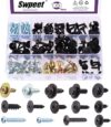 Swpeet 160Pcs 14 Sizes Metal Car Screw Body Bumper Hood Retainer Clips with Phillips Round Head Self Tapping Screw Assortment Kit, Body Bol…