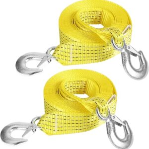 2 PCS Heavy Duty Tow Strap with Hooks, 2″ x 20ft Recovery Tow Strap with Hooks 15000 lbs Tree Saver Strap Nylon Towing Rope for ATV, Trucks…
