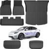 Maysoo Tesla Model Y Floor Mats 2021-2024 2025 5 Seat,Custom Fit Interior All-Weather TPE Waterproof Non-Slip Floor Mat&Cargo Liners,The Ed…