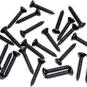 Black #8 x 1″ Phillips Oval Head Trim Screws for Ford Truck- Qty.25- #2024