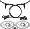 TOBWOLF 1 Pair MTB Disc Brake Set, Hydraulic Disc Brake Kit with 160mm Rotors, Left Front 81cm & Right Rear 147cm, Aluminum Oil Pressure Ca…