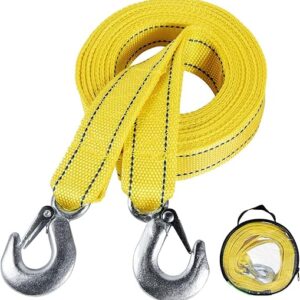 WSSROGY Tow Straps Rope Heavy Duty with Hooks for Vehicle Emergency Recovery (13’x1.8 Max 10,000lbs Break Strength)