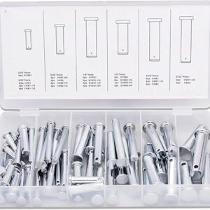 NEIKO 50414A Clevis Pin Assortment Kit | Steel Construction | 3/32”,1/8”, and 5/32” Hole Sizes | 60 Piece