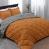 Basic Beyond Queen Comforter Set – Burnt Orange, Reversible Bed Comforter Set for All Seasons, 2 Pieces