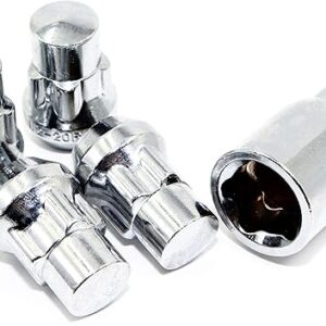 Set of 4 Veritek 14×1.5mm 1.40 Inch Chrome Acorn Bulge Tuner Socket Style Wheel Locks for Aftermarket Custom Wheels