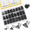 Kadrick Metric Screw Assortment, 2000PCS Metric Bolt Assortment Kit M2 M3 M4 M5 Machine Screws with Lock & Flat Washers, Grade 10.9 Alloy S…