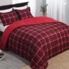 Basic Beyond Queen Comforter Set – Red and Black Buffalo Plaid Comforter Set Queen Down Alternative Bed Comforter Queen Set for All Season(…