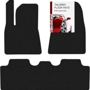 Nordstrand Floor Mats for Tesla Model 3 2023-2017 – Custom 3D Fit – 1st & 2nd Row – Set of 3 – Nylon Anti-Slip Backing – 30oz Heavy Duty Ca…