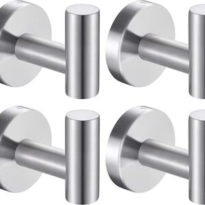 Bath Towel Hooks Robe Hook Holder Wall Mount Heavy Duty Wall Hooks SUS 304 Stainless Steel Coat Hook Closet Door for Bathroom Bedroom Hotel…
